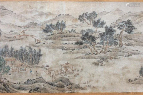 Chinese Hand Scroll Painting Qing dyn. …