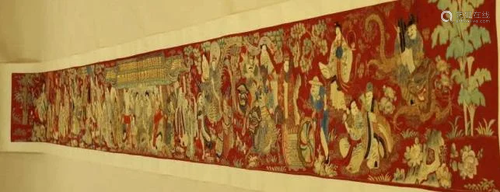 A Long Qing Dynasty Embroidered Scroll