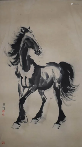 A Chinese Horse Painting, Xu Beihong Mark