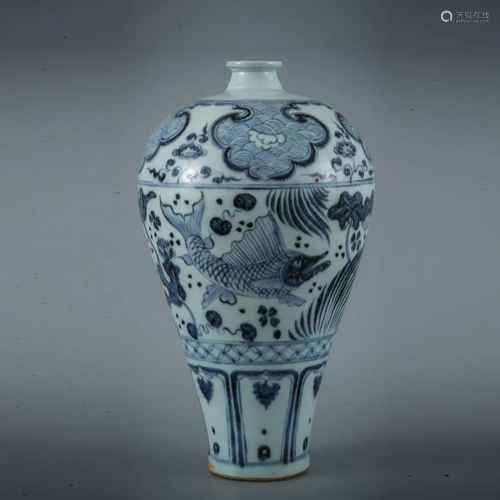 A Blue and White Porcelain Plum Vase