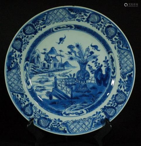 Chinese Blue & White Porcelain Plate