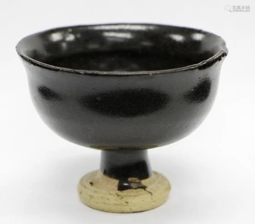 Song Dynasty Black Glazed High Foot Wine Cup