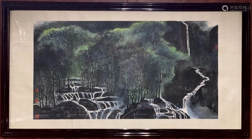 Framed Chinese Scroll Painting-Li Keran