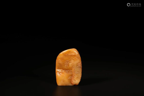 A Shoushan Stone Carved Figures Seal