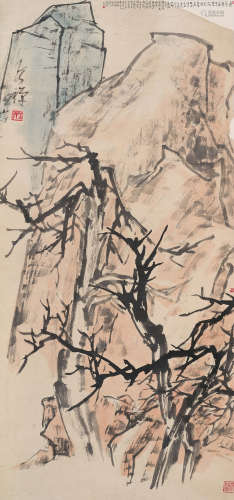 李苦禅（1899～1983） 冬树图 立轴 设色纸本