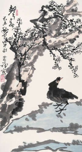 李苦禅（1899～1983） 声春 立轴 设色纸本