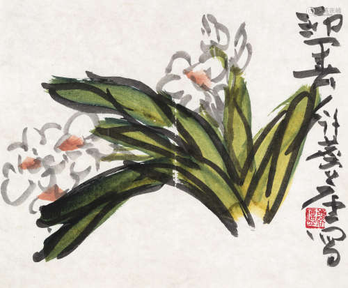 许麟庐（1916～2011） 迎春 镜心 设色纸本