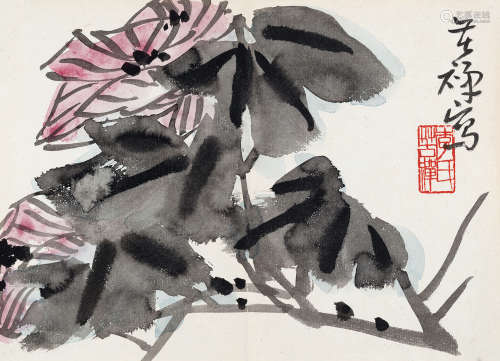 李苦禅（1899～1983） 芙蓉花 镜心 设色纸本