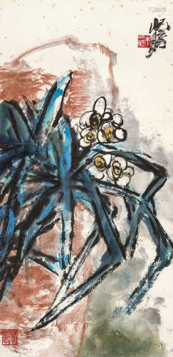 朱屺瞻（1892～1996） 水仙 立轴 设色纸本