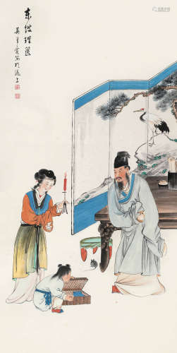 吴青霞（1910～2008） 东坡理箧 镜心 设色纸本