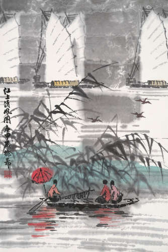徐希（b.1940） 江上清风 立轴 设色纸本