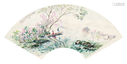 颜文樑（1892～1988） 春艳 立轴 设色纸本