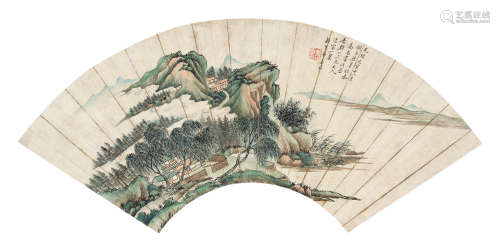 姜筠（1847～1919） 夏山幽居 镜心 设色纸本