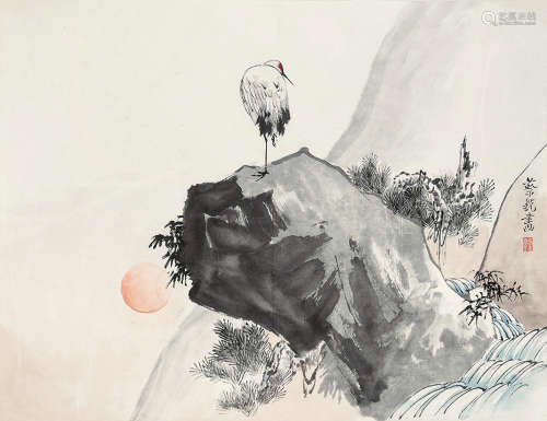 蔡铣（1897～1960） 一鹭荣华 镜心 设色纸本