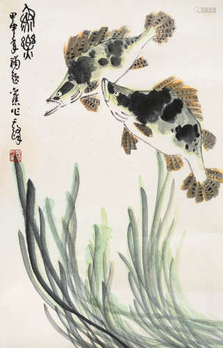 孙其峰（b.1920） 鱼乐图 镜心 设色纸本