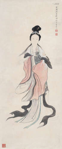 许昭（1887～?） 麻姑献寿 立轴 设色纸本