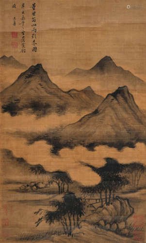 潘恭寿（1741～1794） 拟董其山水 立轴 水墨绢本