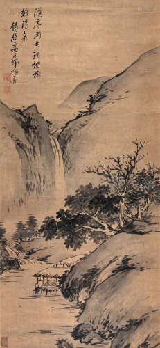 高其佩（1660～1734） 溪田共话 立轴 水墨纸本