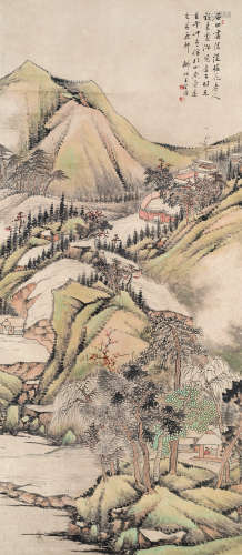 王学浩（1754～1832） 春山独居图 立轴 设色纸本