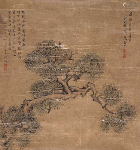 陈嘉言（1851～1934） 松寿 镜心 设色绢本