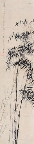 金玥（1611～1693） 风竹 立轴 设色纸本