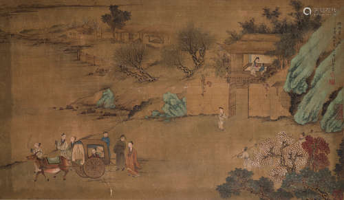 刘彥冲（1807～1847） 出行图 镜心 设色绢本