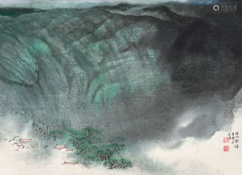 宋文治（1919～1999） 巫山新绿 镜心 设色纸本