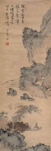 溥儒（1896～1963） 泛舟图 立轴 设色纸本