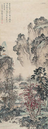 冯忠莲（1918～2001） 山居幽赏图 立轴 设色纸本