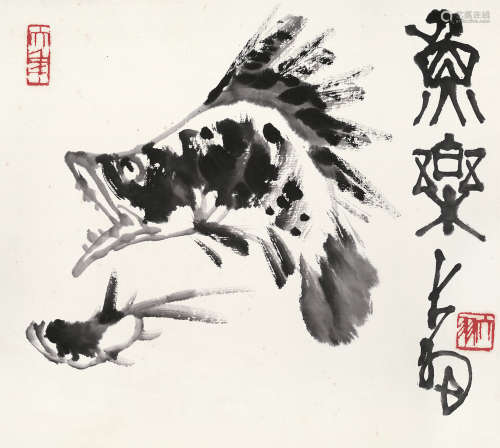 陈大羽（1912～2001） 鱼乐 镜心 水墨纸本