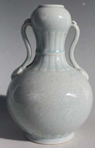 Chine Vase en forme de coloquinte orné de deux ans…