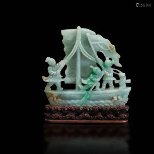 A Carved Jadeite Group, China,…