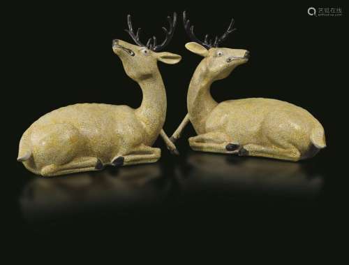 A Pair Of Porcelain Fawns, Chi…
