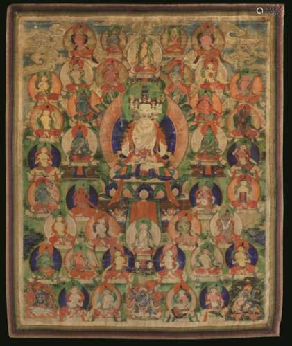 A Thangka On Silk, Tibet, 1700…