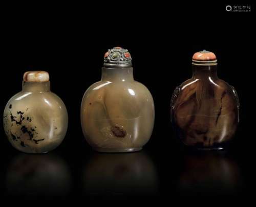Three Snuff Bottles, China, Qi…