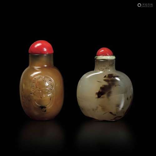 Two Snuff Bottles, China, Qing…