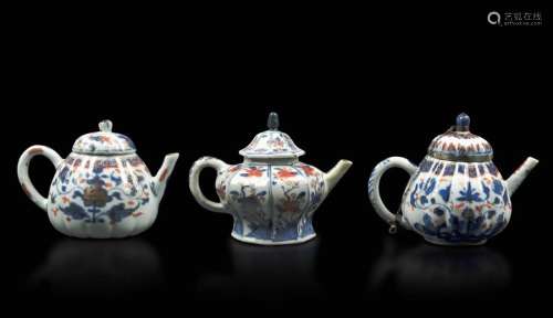 Three Porcelain Teapots, China…