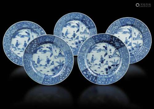 Five Porcelain Plates, China, …