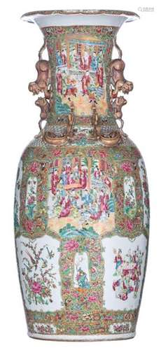 A large Chinese famille rose Canton vase, all over…