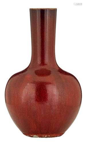 A Chinese sang de boeuf bottle vase, 18thC, H 43 c…