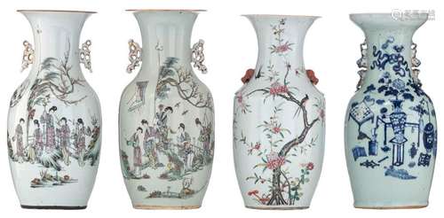 Two Chinese polychrome decorated vases, with beaut…