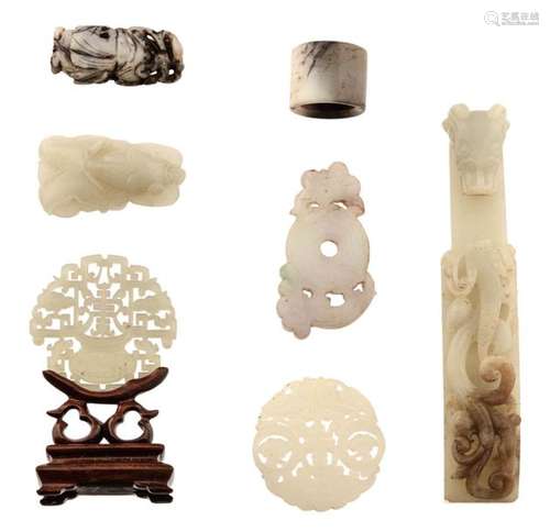 Various carved Chinese jade items, some so called …