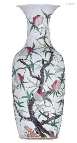 A Chinese famille rose 'Nine Peaches' vase, decora…