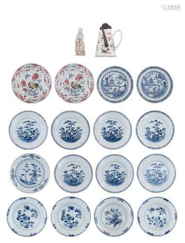 Two Chinese famille rose export porcelain dishes, …