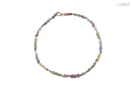 A multi-coloured sapphire necklace