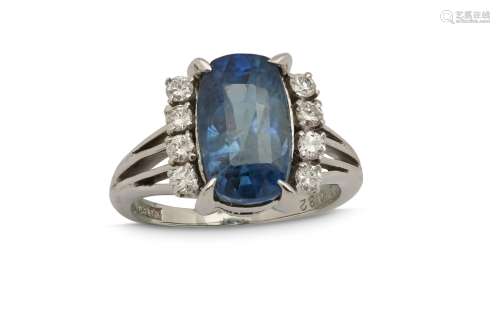 A sapphire and diamond ring