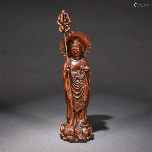 A boxwood buddha stature