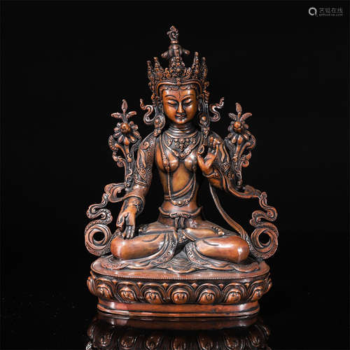 A  green Tara buddha stature