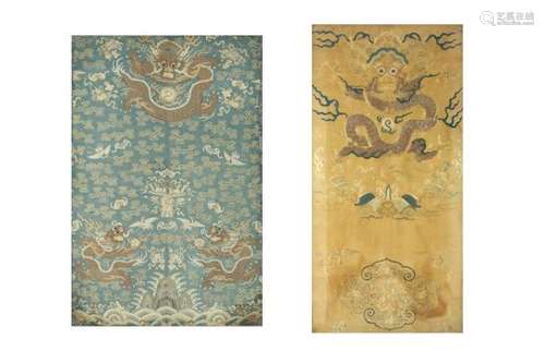 TWO CHINESE 'DRAGON' TEXTILES.