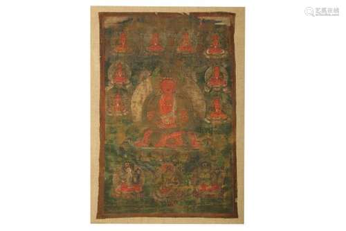 A TIBETAN THANGKA OF AMITAUYS.